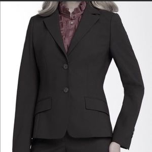 Hugo Boss Janna3 Black/Graphite Gray Fitted Blazer Suit Jacket 96% Wool Size 8